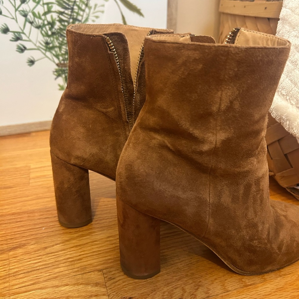Joie Chestnut Suede Ankle Booties